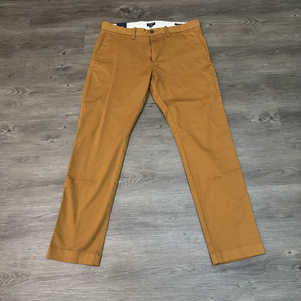 NWT J.Crew Flex Slim Chino Pants Men's 33x30 Caramel Brown Stretch